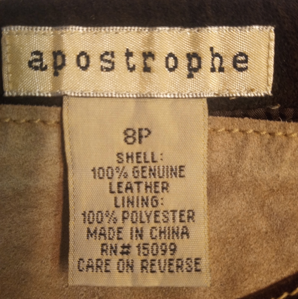 Apostrophe Leather Suede Patchwork Retro 70s Style Tan Brown Hippie Boho Skirt 8 - Picture 9 of 13